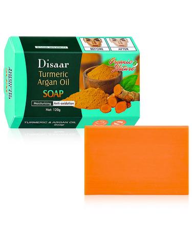 Turmeric Argan Oil Face Body Soap Moisturizing Anti-Oxidation Calm Cleanse Pores Repair Skin 120g / 4.2fl.oz