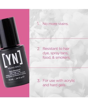Young Nails Stain Resistant Gel Top Coat - Clear High Gloss Finish for Artificial Nails 13 oz - Buy Online on GoSupps.com