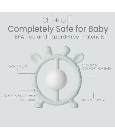 Ali+Oli Mist Giraffe Baby Teether & Rattle - BPA Free Silicone Teething Toy for Babies 3+ Months - Buy Online on GoSupps.com