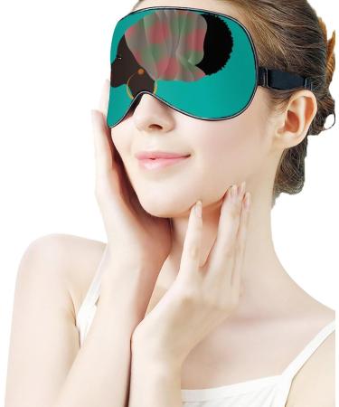 LynaRei Blue African Woman Sleep Mask - Elastic Blackout Eye Cover for Full Night's Sleep and Travel - Buy Online on GoSupps.com