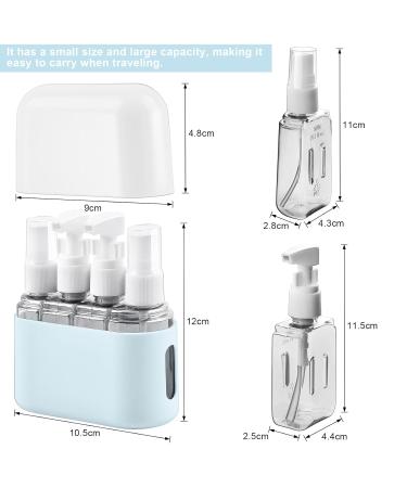 Flintronic 4-in-1 Travel Bottles Set - 50ml Leak-Proof Containers for Shampoo Conditioner & Cosmetics - Portable Travel Accessories with Labels - Blue - Buy Online on GoSupps.com