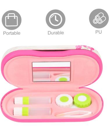 JECOMPRIS Double-Layer Glasses Case & Contact Lens Travel Set - Mini Storage Box Solution & Accessories - FiligreeTui Haupt Rosa 16.5x7x5.5cm - International Shipping Available - Buy Online on GoSupps.com