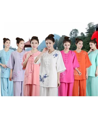 Women's Tai Chi Zen Meditation Suit | Chinese Kung Fu Clothing Set in Purple | Linen Cotton Yoga Shirt & Pants | Size Large - Buy Online on GoSupps.com