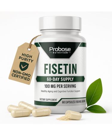 Probase Nutrition Fisetin Senolytic Supplement 100mg High Potency 60-Day Supply for Cellular Health - Buy Online on GoSupps.com