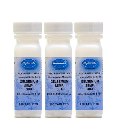 Hyland's Gelsemium Semp., 30X, 250 Tablets 250 Count (Pack of 3)