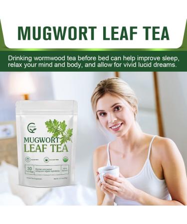 Organic Mugwort Tea Bags - Improve Sleep and Digestion - Caffeine Free - 30 Count - Buy Online on GoSupps.com