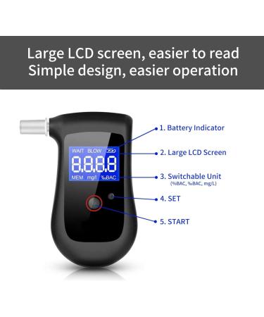 Professional-Grade Breathalyzer with Memory and Warning Function - Moxikison Portable Alcohol Tester for Home Use - Ideal Gift for Drinkers - Buy Online on GoSupps.com