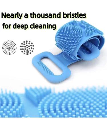 Silicone Back Scrubber for Shower - Extra Long Exfoliating Body Brush with Handle for Men and Women (Blue) | HJCOCHOME - Buy Online on GoSupps.com
