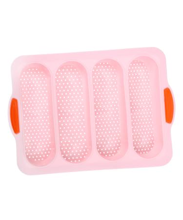 Zerodeko Baking Mold Silicone Mold French Bread Pan Silicone Bread Pan Sausage Buns Ice Cube Silicone Molds Muffin Pan Baking Pan Kitchen Baking Tool Pink Household Beard Silica Gel 34x23.8cm Pink