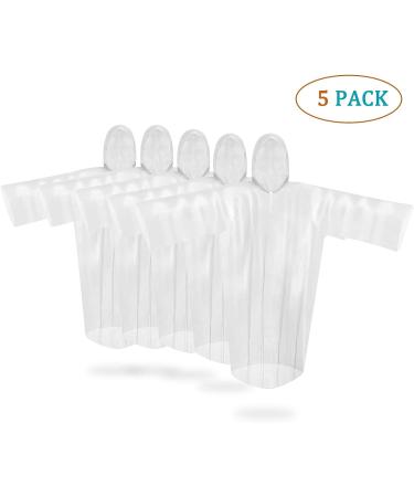 Saiweynee Transparent Disposable Rain Ponchos for Adults - Pack of 5 | Waterproof Emergency Gear for Outdoor Activities and Theme Park Visits - Buy Online on GoSupps.com