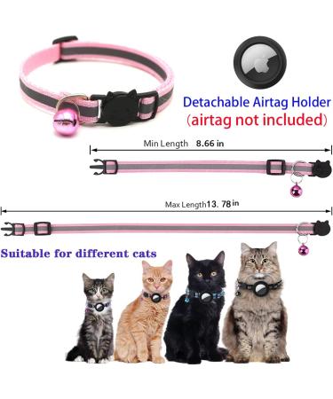 Smpili Airtag Cat Collar | Reflective Kitten Collar with Breakaway Feature | 0.4 Width | Black - Buy Online on GoSupps.com