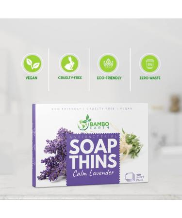 BAMBOEARTH Antibacterial Paper Soap Sheets - 3 Pack Portable Disinfecting Hand Washing Strips, Dissolvable & Disposable Travel Soap Sheets, Lavender Scented Dry Mini Soap Sheets - Buy Online on GoSupps.com