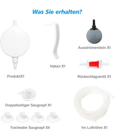 Super Quiet Aquarium Air Pump 35 dB - Soarfly Oxygen Pump with Check Valve & Accessories - Energy Efficient Mini 1.3W - Buy Online on GoSupps.com