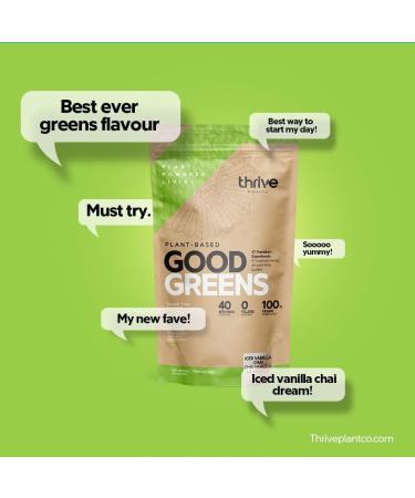 Thrive PlantCo. Plant-Based Good Greens Superfood Powder | 47 Different Superfoods with Micronutrients & Antioxidants for Optimal Health | Gluten-Free Non-GMO & Naturally Sweetened | 40 Servings (Iced Vanilla Chai) Iced Vanilla Chai 292 g (Pack of 1) - Buy Online on GoSupps.com