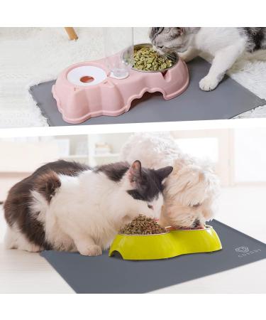 CS COSDDI Non-Slip Pet Feed Mat - Silicone Dog & Cat Food Pad (53x37cm) in Gray | Durable & Easy to Clean - Buy Online on GoSupps.com