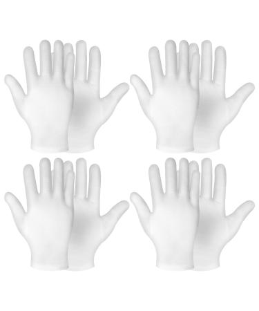 Sibba 4 pairs white cotton gloves for women men moisturizing gloves overnight sleep eczema sleep lotion hand spa treatment gloves repair rough cracks 4 pair - white