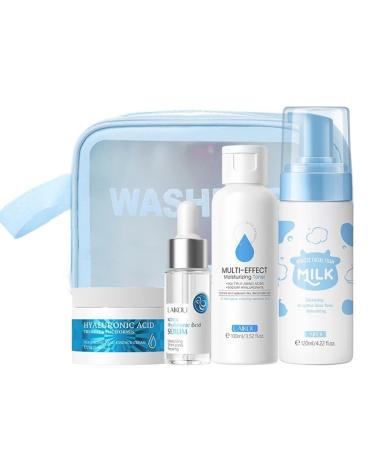 Skin Care Gift Set - Travel Skin Care Set - Moisturizing Skin Care for Teens - 5 in 1 Facial Travel Kit with Cleansing Foam, Serum, Lotion,