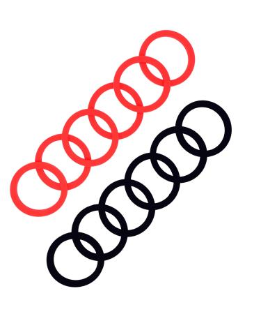 Hook and Loop Throwing Game for Adults and Family Black and Red Ring Toss Replacement Rings. Family, Adults, Fun Indoor and Outdoor Games.12-pcs