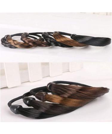 Wig Hair Rings Faux Hair Ponytail Holders Hairpiece Hair Band Woman Elastic Rubber Bands Ponytail Wrap Hair Accessory for Girls(black) - Buy Online on GoSupps.com