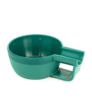 LinkidiA plastic-shaving bowl with a non-slip handle wide opening large capacity easier to foam grooves wet razor shaving cream bowl for men (green)