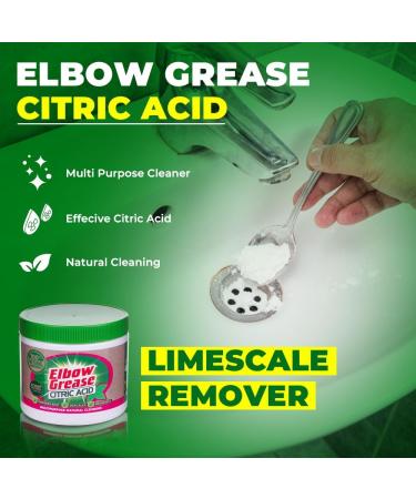 Elbow Grease Citric Acid 250g 2Pk and 1 x Microfiber Cloth & Sponge - Natural Descaler & Degreaser Cleans Stubborn Stains Removal Rust & Limescale - Countertops Appliances Elbow Grease Citric Acid - 250g - Buy Online on GoSupps.com