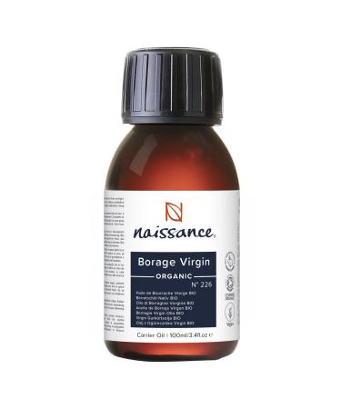 Naissance Organic Borage Oil (No. 226) - 100 ml - Rich in GLA (Gamma-Linolenic Acid) - for Skin, Face, Body, Hair, Massage, Vegan
