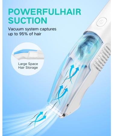 ASAHINA Body Hair Trimmer for Women Vacuum Clippers with Hair Suction Electric Bikini Trimmer with Body Clippers IPX7 Waterproof USB Recharge Cut Leg Chest Arms Armpit Hair Gifts for Her Light White - Buy Online on GoSupps.com