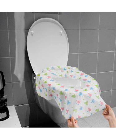 Tebery 50 Pack Extra Large Cute Frog Printed Disposable Toilet Seat Covers - Waterproof & Portable for Toddlers, Kids, and Adults - Individually Wrapped for Travel - Buy Online on GoSupps.com
