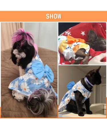 X-Small Princess Flowers Tutu Dog Dress for Small Dogs - Blue+Yellow - Buy Online on GoSupps.com