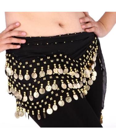Buy Women's Belly Dance Belt with Coins | Chiffon Hip Cloth & Costume - Black | Perfect for Dance & Performance - Buy Online on GoSupps.com