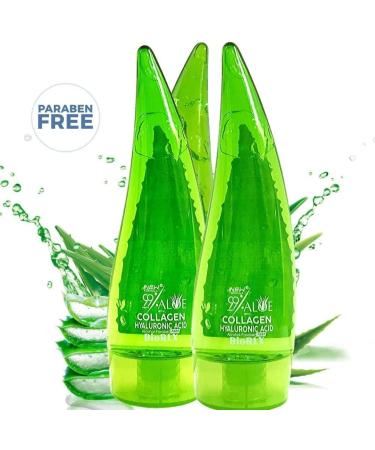 BioRLX by Cr 99% Purity Aloe Vera Gel with Collagen and Hyaluronic Acid for Face Body and Hair & Soothing (3 pieces 250ml) 3 pieces 750 ml (Pack of 1) - Buy Online on GoSupps.com