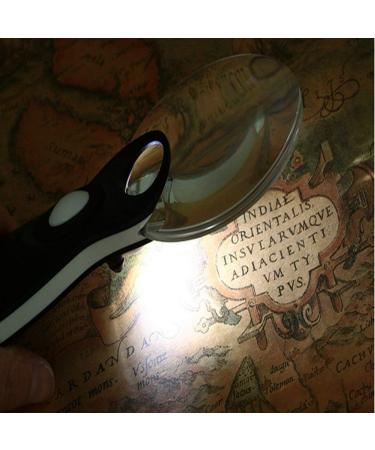 Led Glass Handheld Illuminated Magnifier Lighting Reading with Lamp 3X 6X HD Lens Acric Loupe for Read Books Newspaper Maps Needlework Repair Black Made in China - Buy Online on GoSupps.com