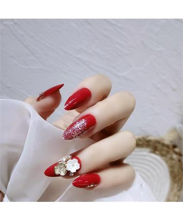 Press on Nails Long Fake Nails 24Pcs Shiny Red False fingernail with Self-Adhesive Jelly Nail Glue Tabs Press On False Nails - Buy Online on GoSupps.com