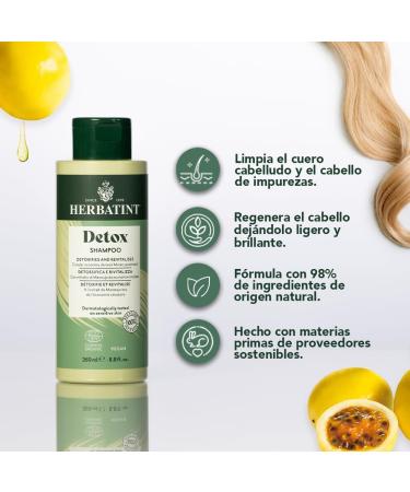  Herbatint Herbatint Detox Shampoo 260ml | Organic Detoxifying and Regenerating Shampoo Cleanses and Purifies the Scalp and Hair from Impurities | Bio Cosmos Organic 98% Natural Ingredients  - Buy Online on GoSupps.com