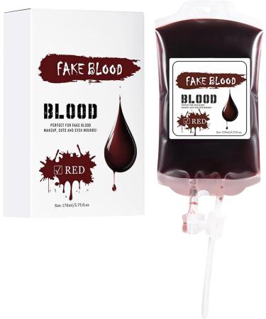  Wuvfojca Liquid face paint - 170 ml - Waterproof - For Halloween - Red and blue - For women and men - Spooky party supplies - Buy Online on GoSupps.com