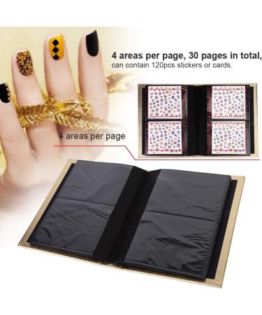 30 Pages Nail Sticker Collection Albums Folding Storage Book Organizer Tool Color Chart Salon Nail Display Tool(Gold) - Buy Online on GoSupps.com