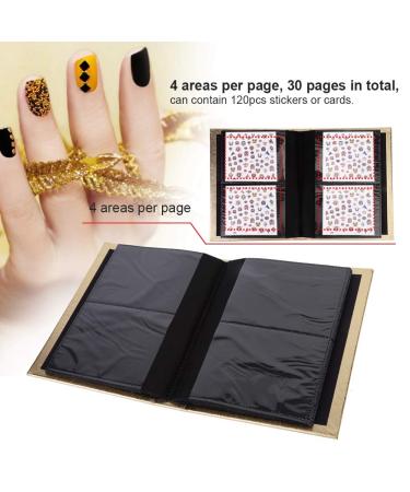 30 Pages Perfect Nail Stickers & Artificial Nails - Portable Folding Storage Book Organizer for Fiberglass & Silk Collection (Gold & Silver Options) - Buy Online on GoSupps.com