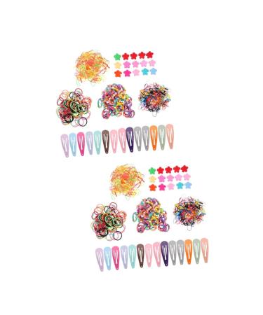 minkissy 2 Sets Children's Headgear Girls Hair Claws Girl Hair Ties Kit Kids Hair Accessory Kit Fashion Hair Clips Lovely Hair Rope Ponytail Holders Tiny Hair Clips Mini Baby Nylon Bow Tie