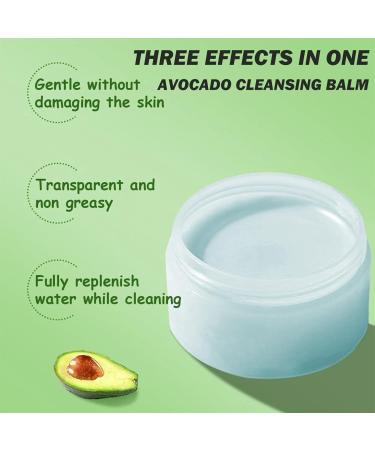 Avocado Cleansing Balm Deep Cleansing Makeup Remover for Men Women 100g Refreshing Face Dirt Grease Moisturizes Skincare Clean Pore Remover Balm Cleaner for Eye Lip Face Makeup Travel - Buy Online on GoSupps.com
