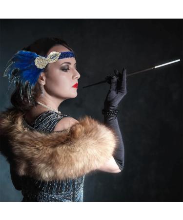 ENILSA Feather Headband Women Lady Retro Feather Flapper Beautiful Feather Headband Blue Headwear Retro Style Accessories for Costume Prom Wedding Party Costume Accessories - Buy Online on GoSupps.com