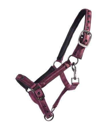 ARBO-INOX foal halter with decorative cord - softly padded and 2-way adjustable (Full FOAL Bordeaux) FULL FOAL BORDEAUX