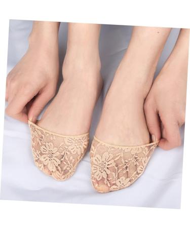 Holibanna Lace Forefoot Pads - 4 Pairs Comfort Metatarsal Socks for Women | Sweat Absorbing Peep Toe Heel Cushions - Buy Online on GoSupps.com
