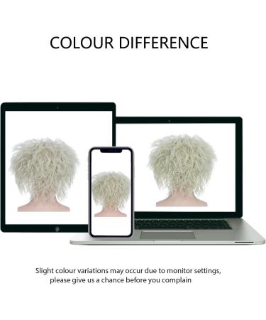 BUYOGET Mens Wig White Blonde Short Curly Wig Mad Scientist Einstein Bald Wig for Cosplay Halloween Party Movie #341 White Blonde - Buy Online on GoSupps.com