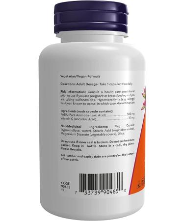 Now PABA 500mg w/Vit C 100vcap - Buy Online on GoSupps.com