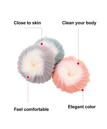 3 Pcs Two-Ball Bath Scrubber Set | Mesh Bath Sponge & Loofah for Luxurious Shower | International Shipping Available - Buy Online on GoSupps.com