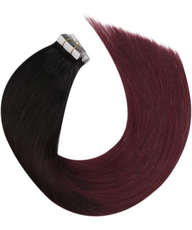 Moresoo Black and Red Tape in Human Hair Extensions 16 Inch Remy Hair 20 Pieces - Buy Online on GoSupps.com