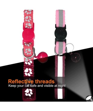 Tagme Cat Collar - 2 Pack Pink Adjustable Neck Band with Name & Phone Number Safety Clasp & Bell Standard Size 18-31 cm - Buy Online on GoSupps.com