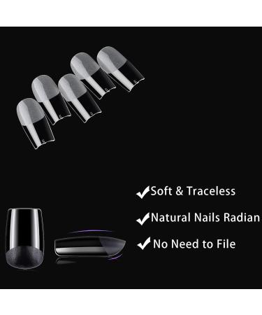 120PCS Flash Soft Gel Tips + 3PCS Nail Glue Kit | Short Square Nail Tips | Soak Off Nail Extension | Clear Fake Nails | 12 Sizes - Buy Online on GoSupps.com