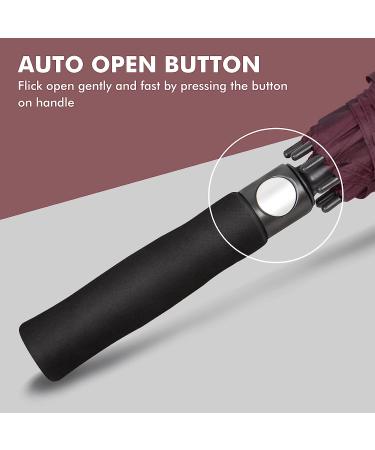 NINEMAX Large Golf Umbrella 62 Inch - Windproof, Automatic Open Double Canopy Vented, Oversized Adult Umbrella for Rain and Wind - Wine Red - Buy Online on GoSupps.com