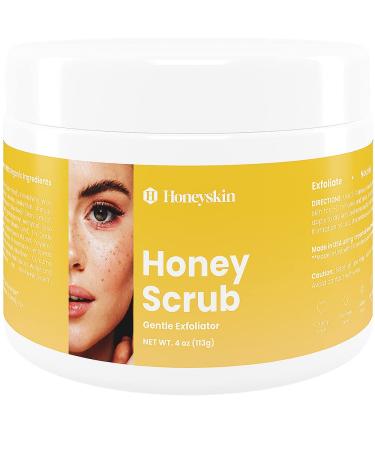Exfoliating Body Scrub and Exfoliating Face Wash - Rejuvenating Face Exfoliator and Blackhead Remover for Dull and Dry Skin - Gentle Exfoliating Face Scrub and Body Exfoliator with Manuka Honey- (4oz) 4 Ounce (Pack of 1)